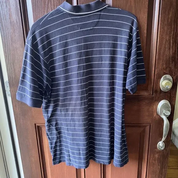 Chaps by Ralph Lauren Mens 2X Polo Shirt Blue Striped Short Sleeve Collared - Picture 4 of 7